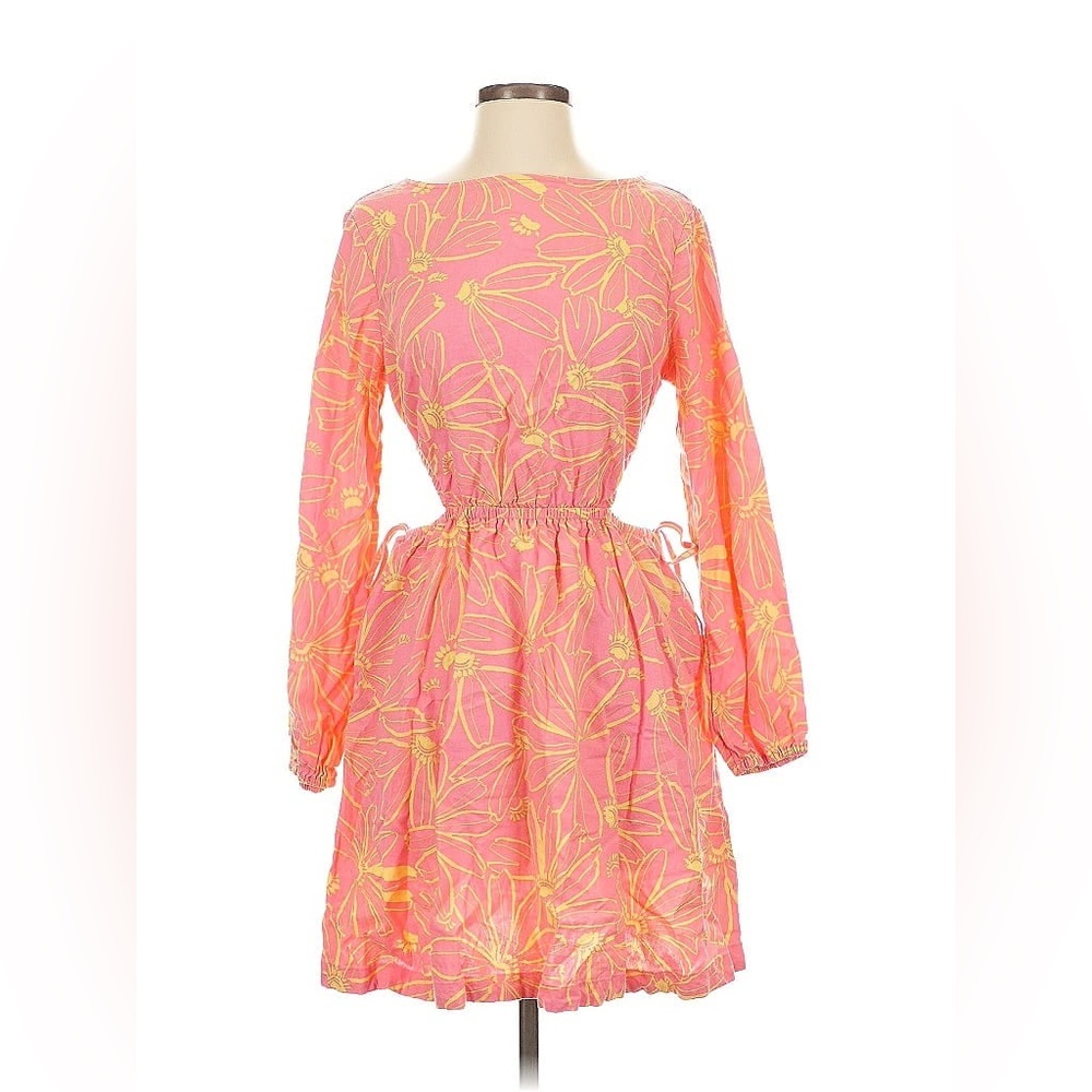 Floral Pink and Yellow Women's Dress